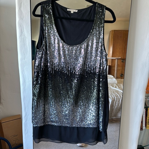 Gold Hawk Sequin Tank Top size medium - Picture 1 of 9